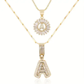 Ensemble de colliers avec lettre moissanite