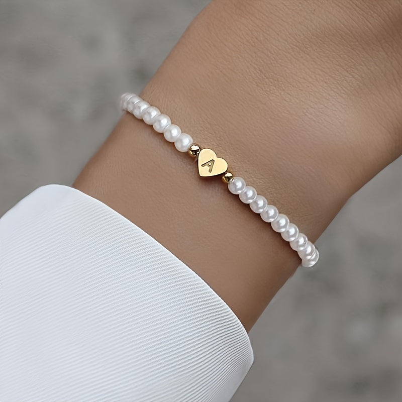 Bijou chic avec lettre au cœur (A–Z)