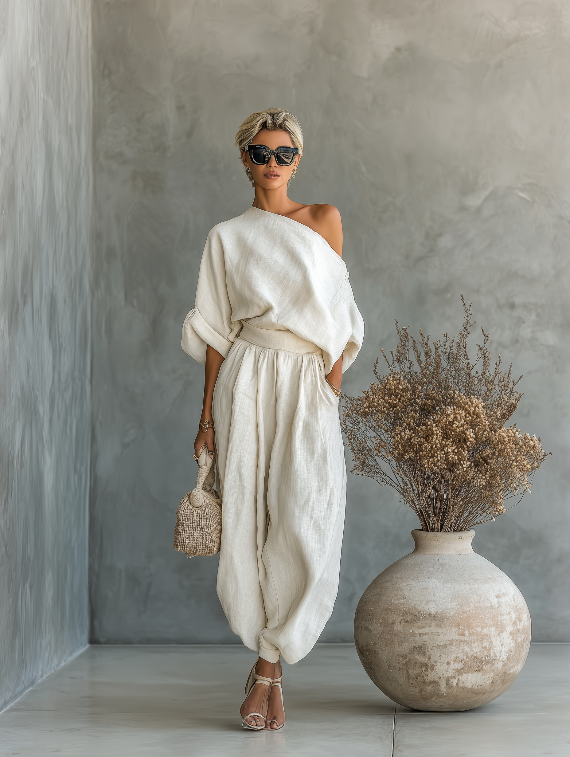 Lisa | Ensemble top doux sans bretelles et pantalons ajustés