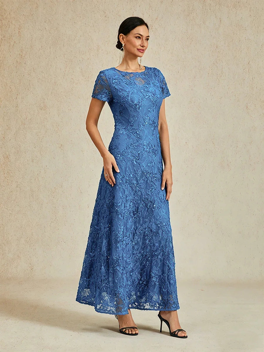 Robes A-Line en dentelle avec des décorations de sequins