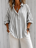 T-shirt | Blouse décontractée à rayures avec col