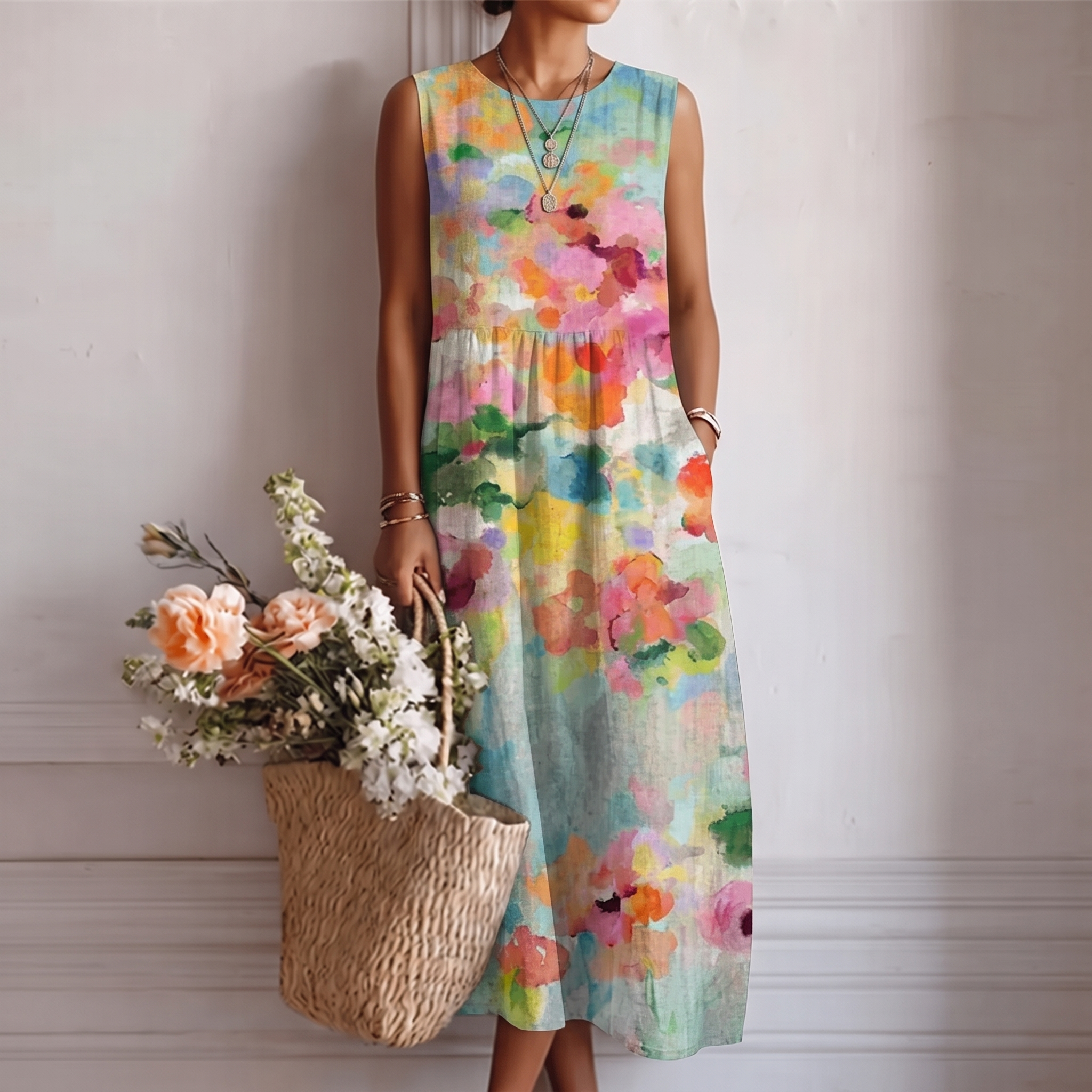 Karla™ | Robe midi colorée élégante