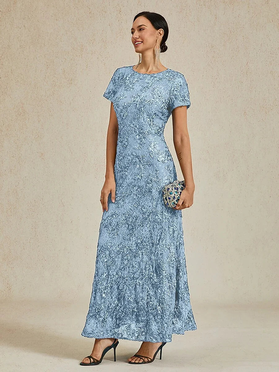 Robes A-Line en dentelle avec des décorations de sequins