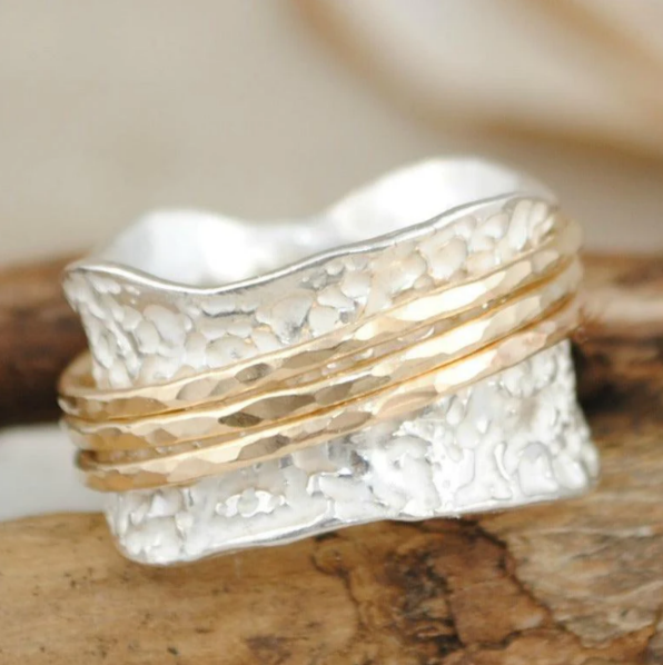 Bague tournante Duo™ – Or et Argent