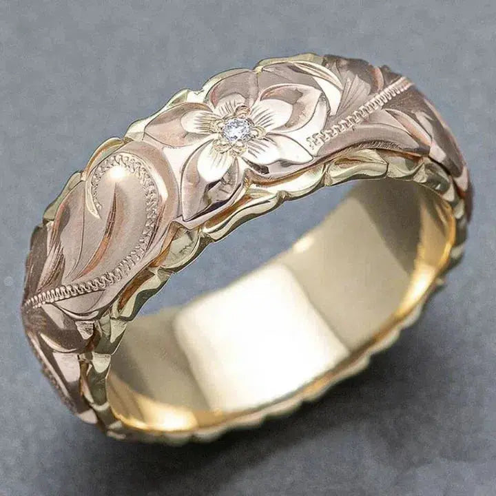Bague en or "rose antique"