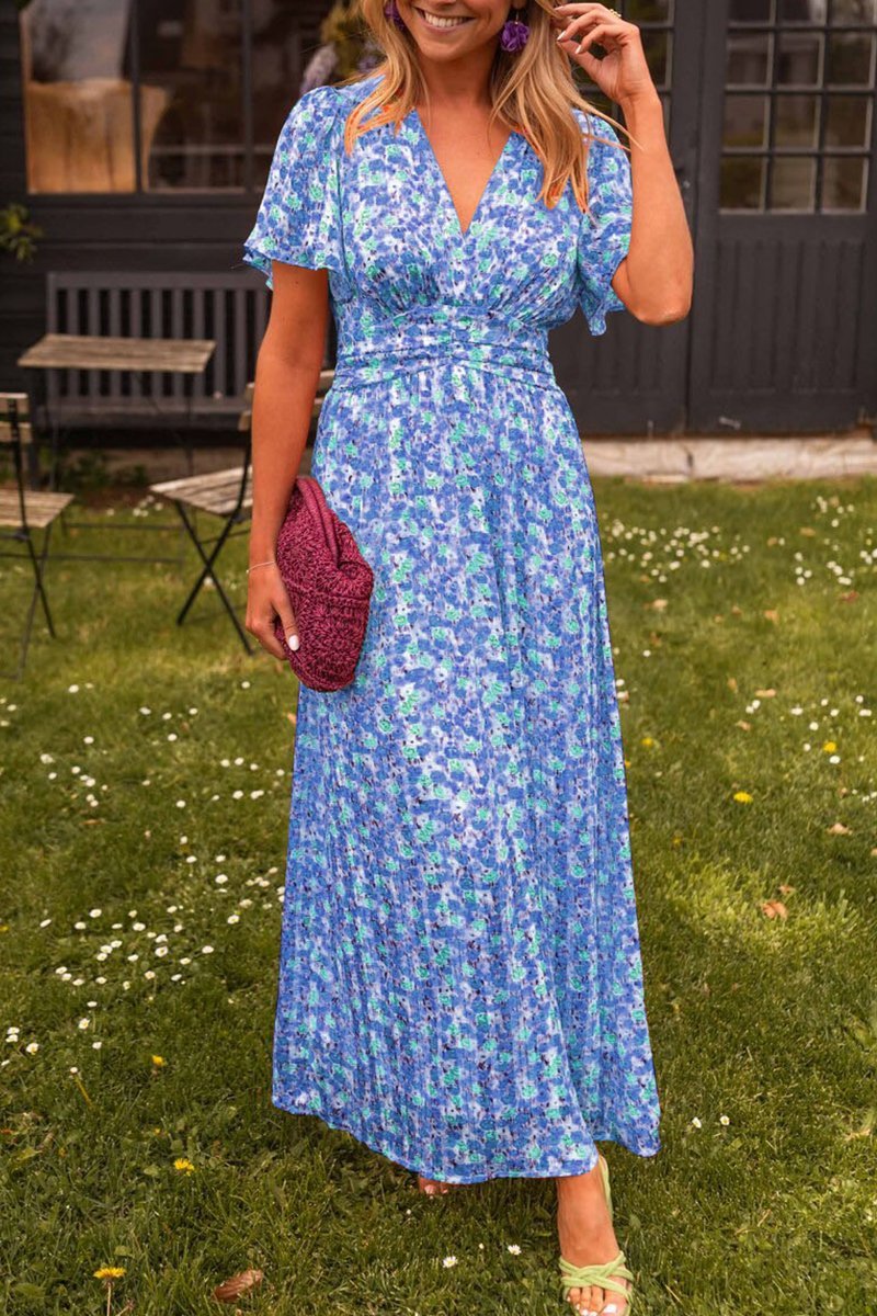 Pologne - Robe longue à fleurs