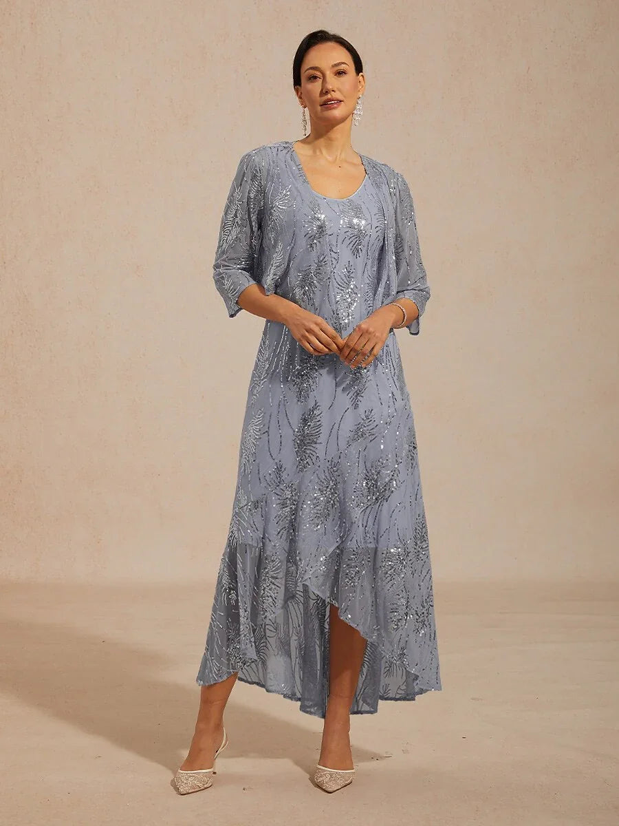 Robe maxi A-Line sans manches avec paillettes en tulle