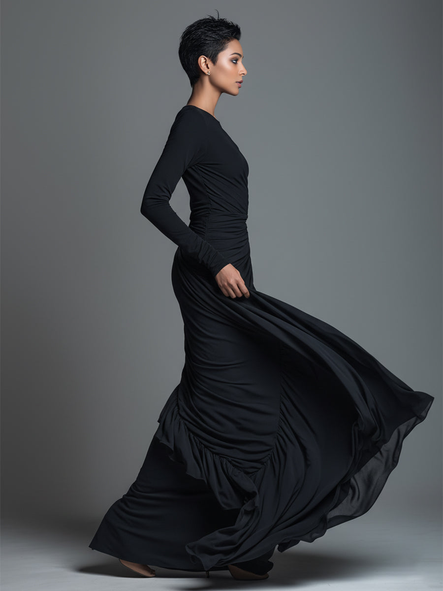 Robe maxi noire élégante pour femmes MDA1541H1I