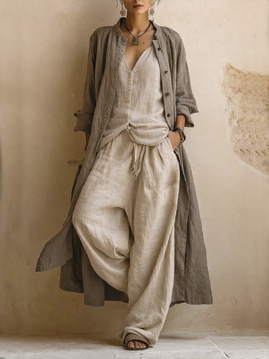 Boheme™ | Ensemble de 3 pièces en coton et lin bohémien