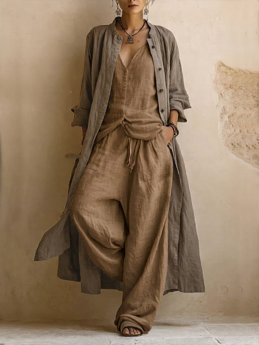 Boheme™ | Ensemble de 3 pièces en coton et lin bohémien