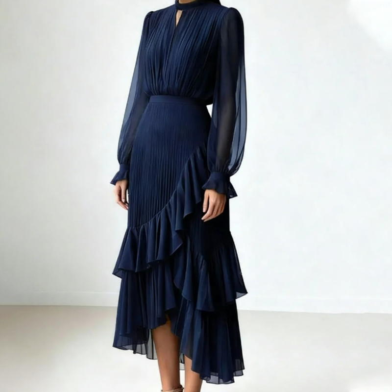 Robe midi élégante avec plis
