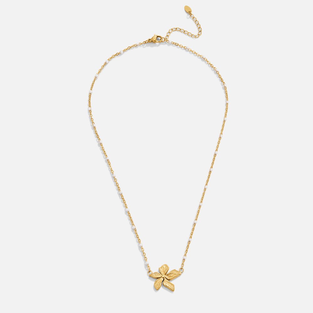 Collier élégant avec une fleur en or