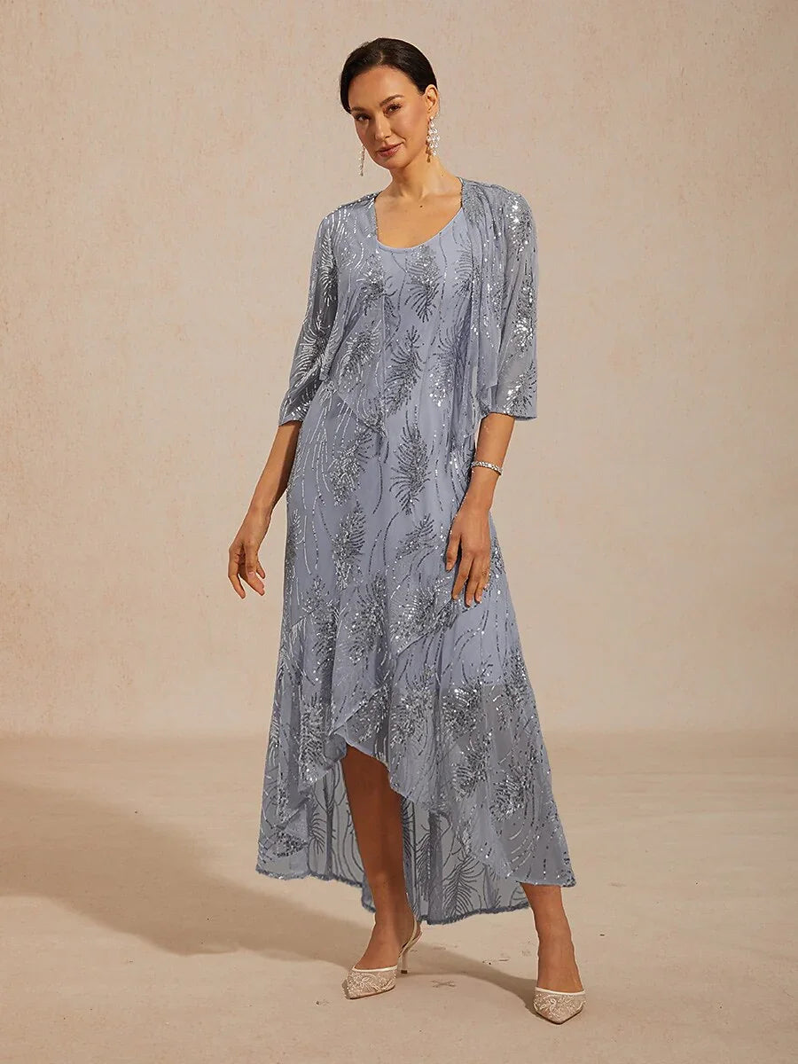 Robe maxi A-Line sans manches avec paillettes en tulle