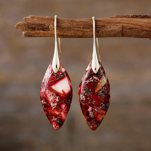 Boucles d'oreilles goutte avec pierre naturelle