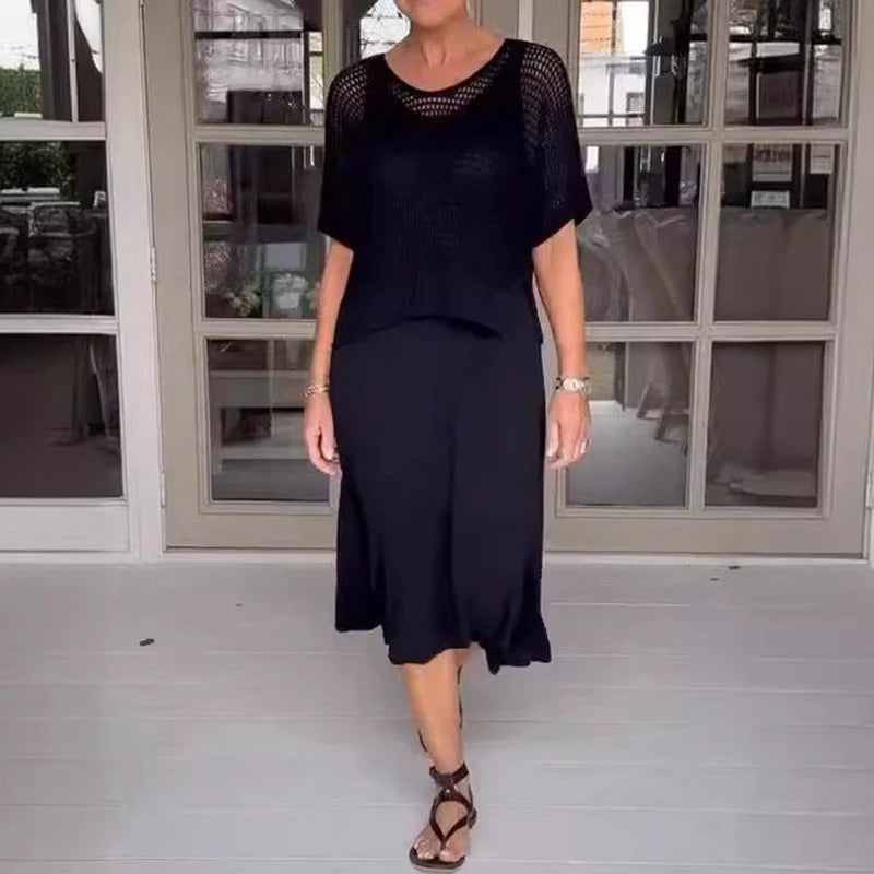 Alma - Robe élégante à 2 pièces + haut perforé